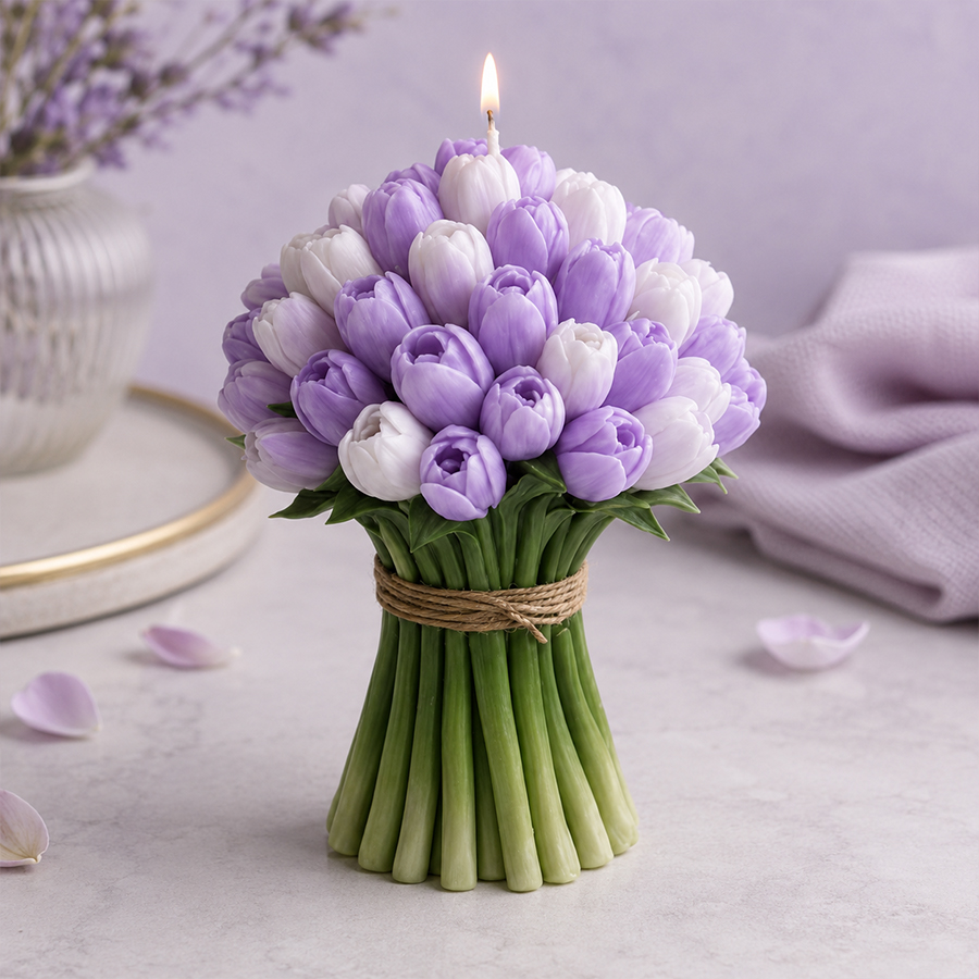 Candle Making Books For Beginners - Realistic 3D Tulip Bouquet Silicone Mold