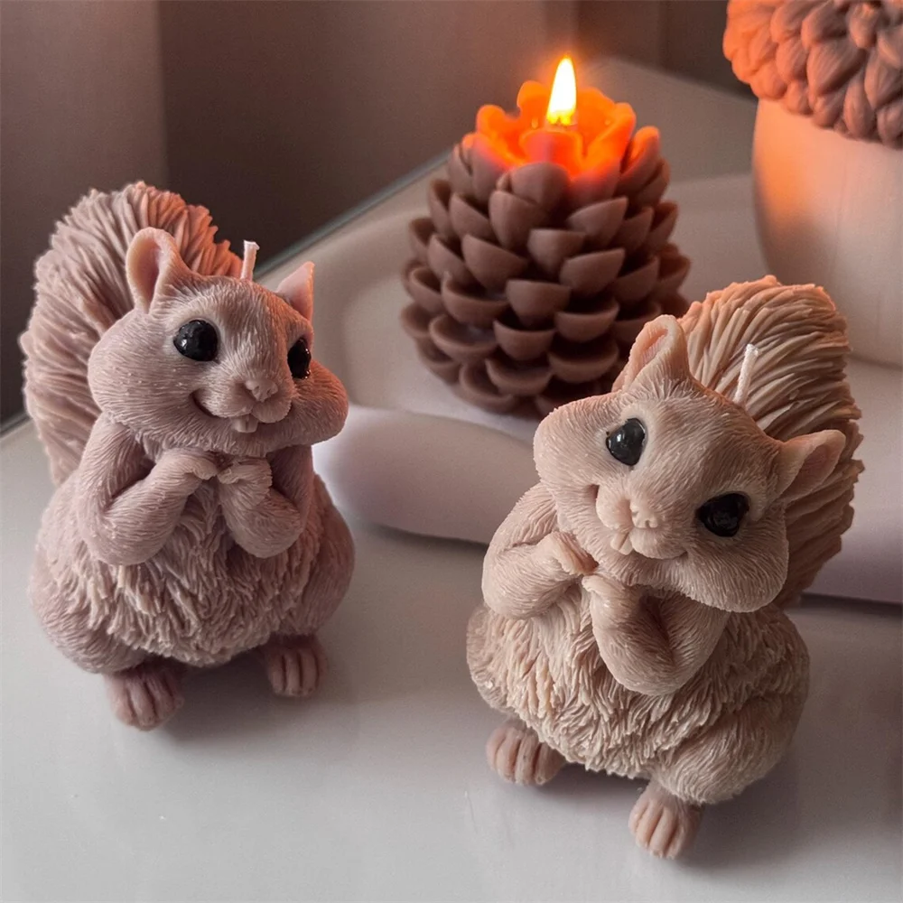 Candle Making Books For Beginners - Cute Squirrel Candle Silicone Mold 3D