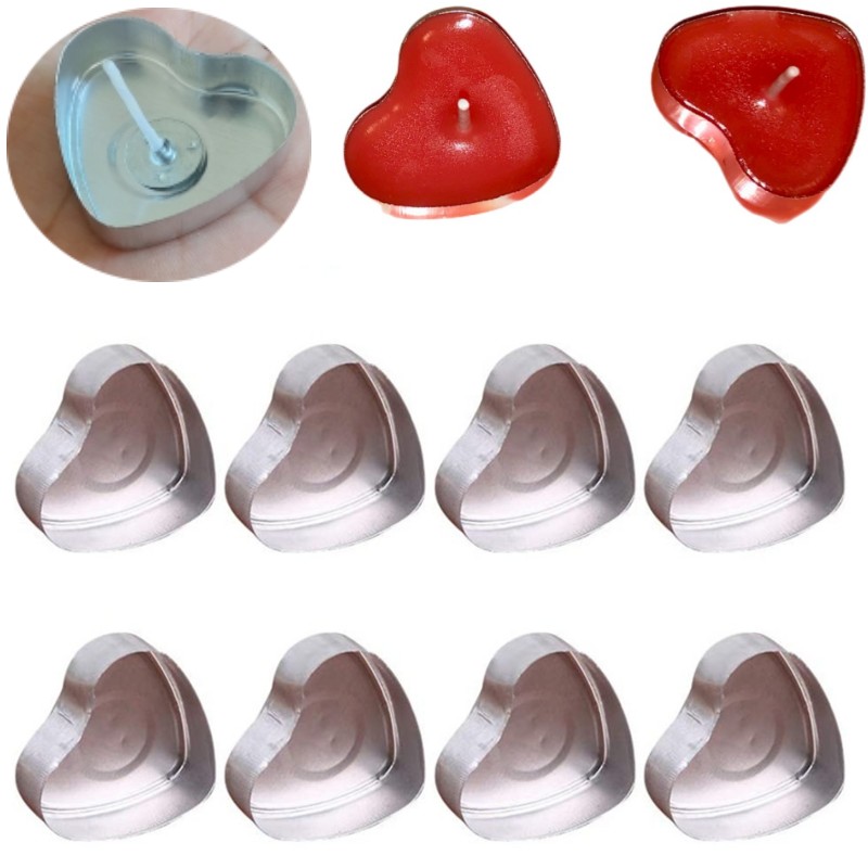 100 Sets Heart shaped Empty Al - Candle Making Jars ulasan dan harga