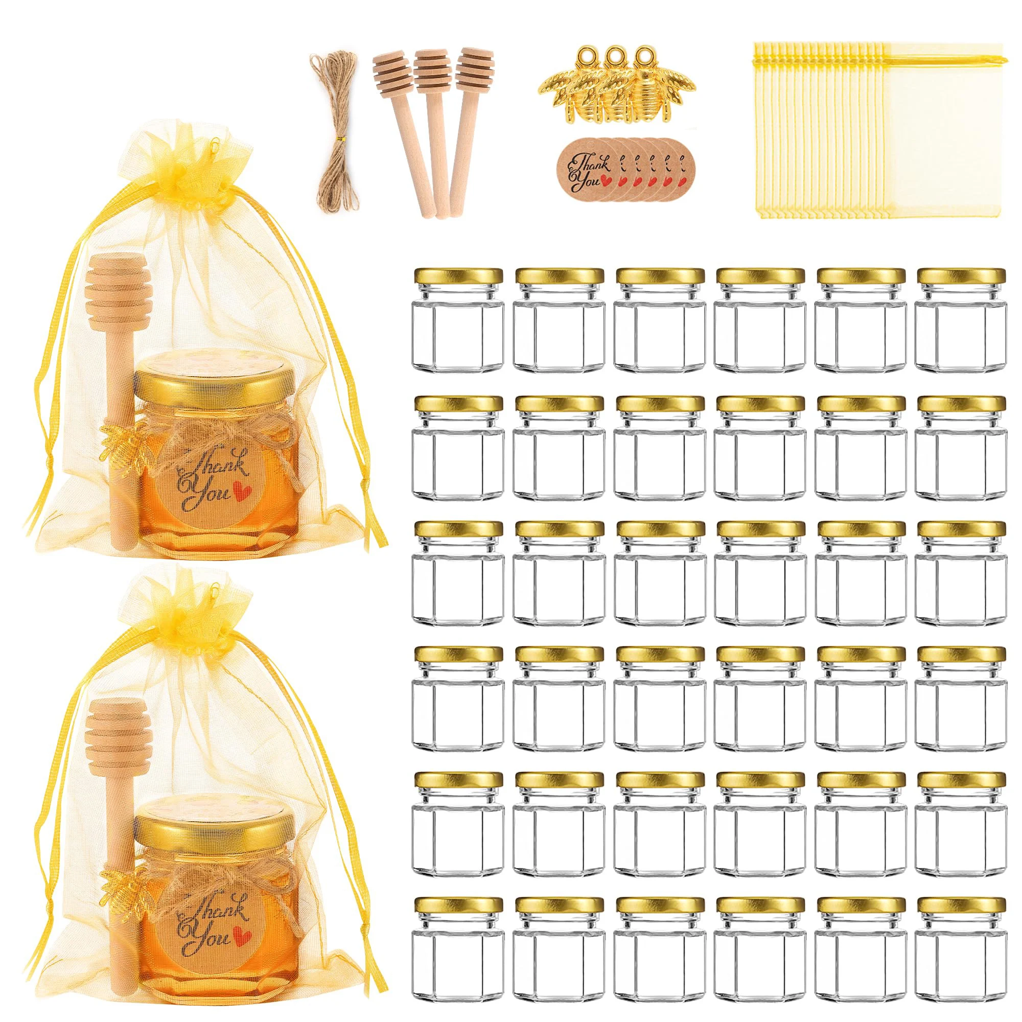 1.5Oz Hexagon Mini Glass Honey - Candle Making Event ulasan dan harga