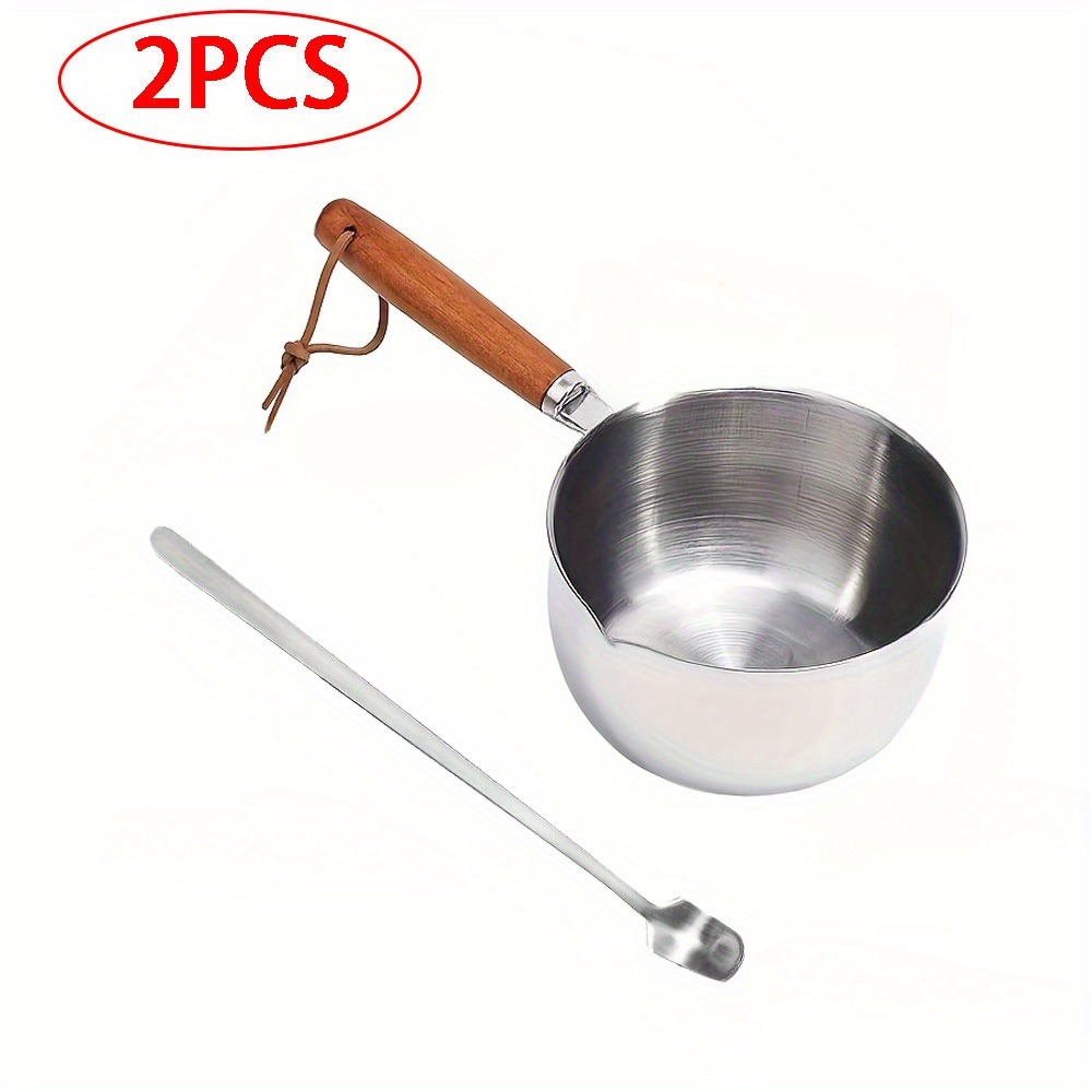 2PCS/SET Wood Handle Wax Melti - Candle Making Jars ulasan dan harga