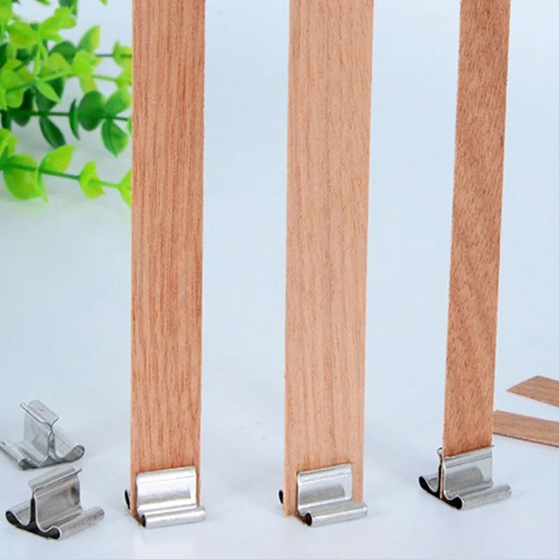 50/100 set wooden candle wicks - Candle Making Jars ulasan dan harga