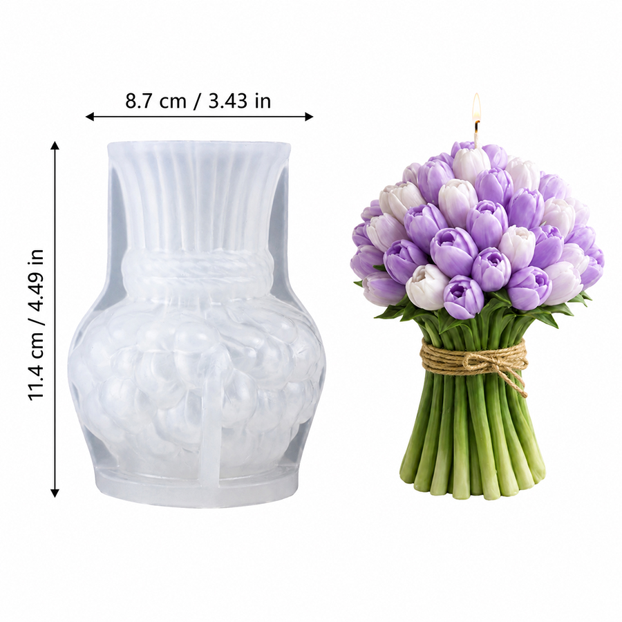 Realistic 3D Tulip Bouquet Sil - Candle Making Books For Beginners ulasan dan harga