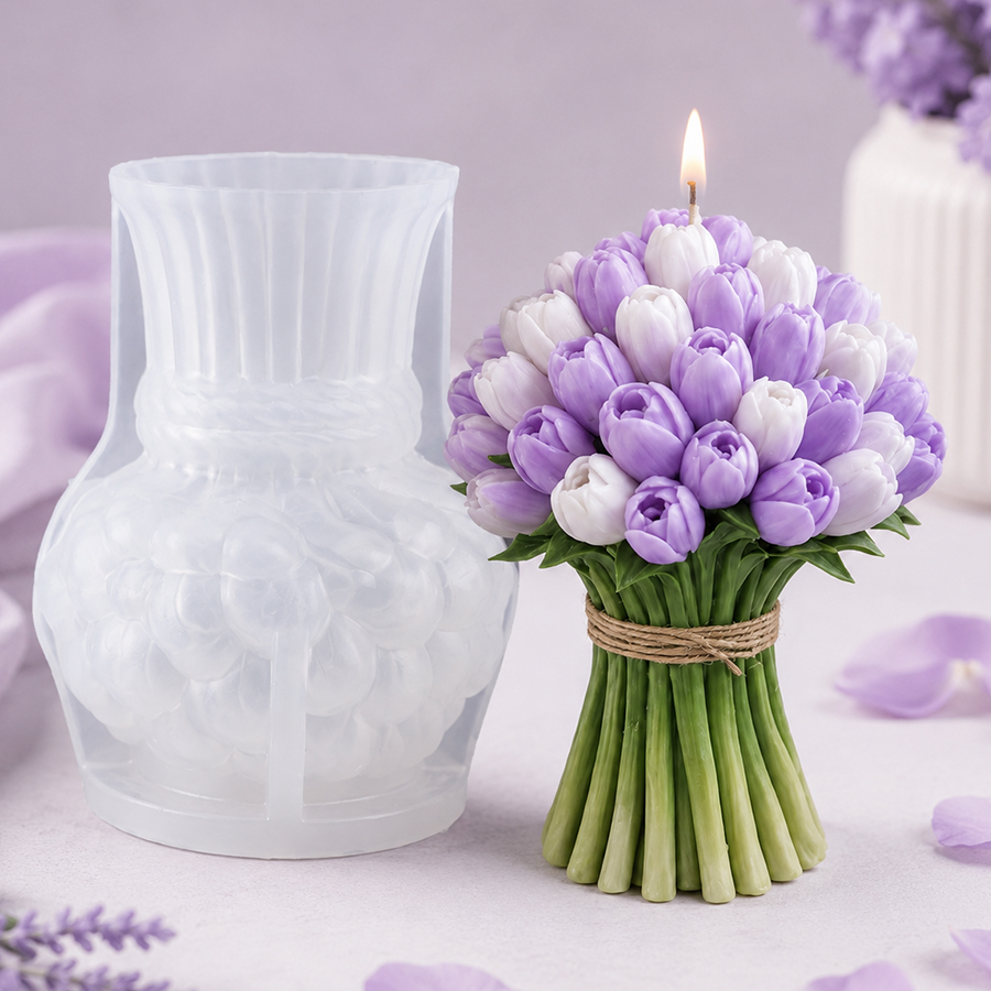 Realistic 3D Tulip Bouquet Sil - Candle Making Books For Beginners ulasan dan harga