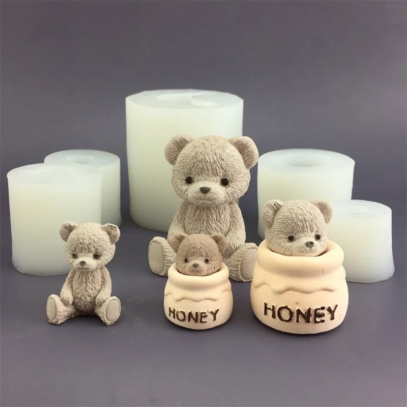 Cute Bear Honey Jar Silicone C - Candle Making Jars ulasan dan harga
