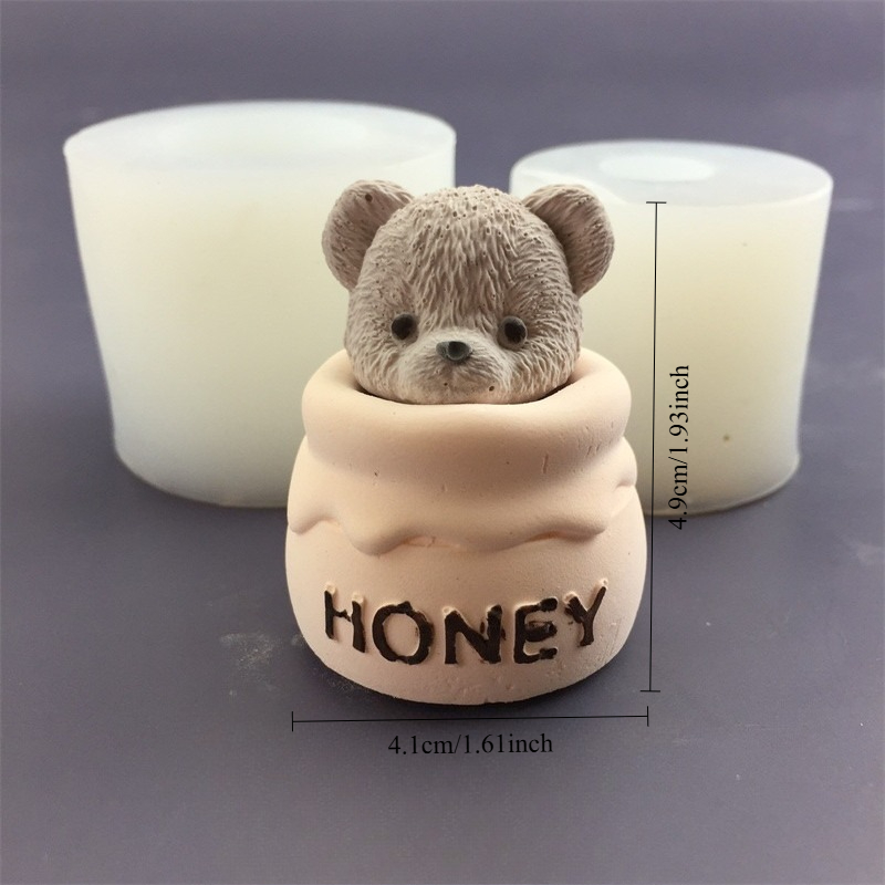 Cute Bear Honey Jar Silicone C - Candle Making Jars ulasan dan harga